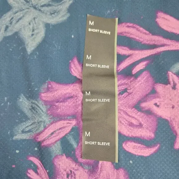 All In Motion Polo Shirt mens medium Moisture wicking floral shirt 0654 - Picture 4 of 8